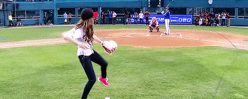 Baseball girl fail