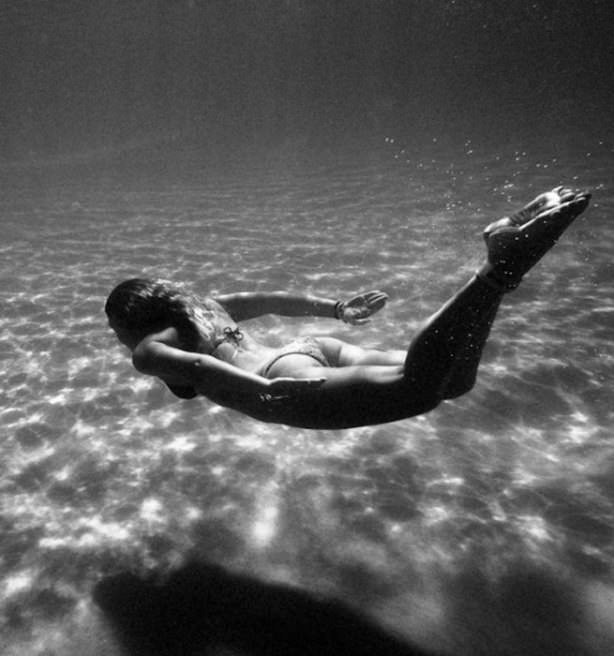 under water