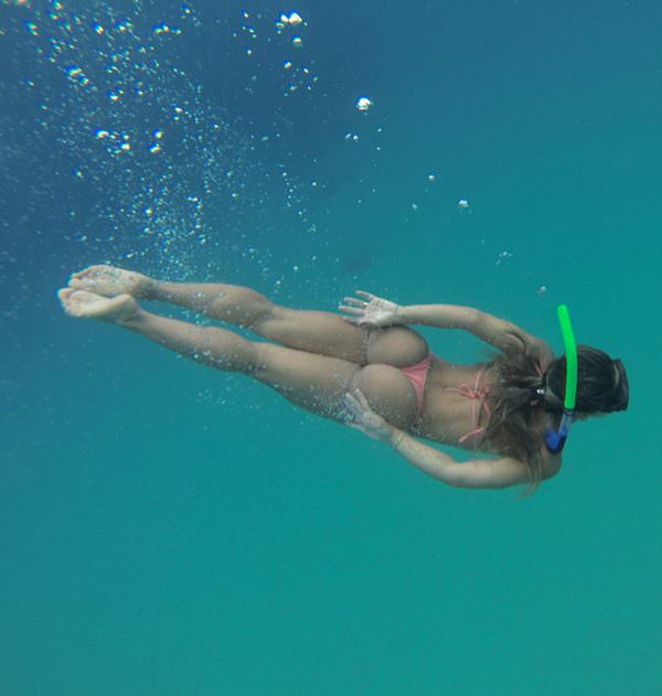 under water