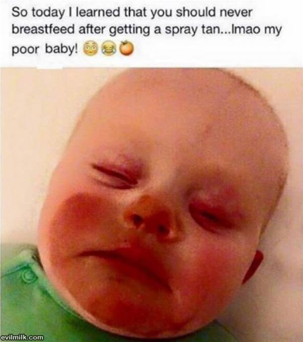 Breastfeed After Spray Tan