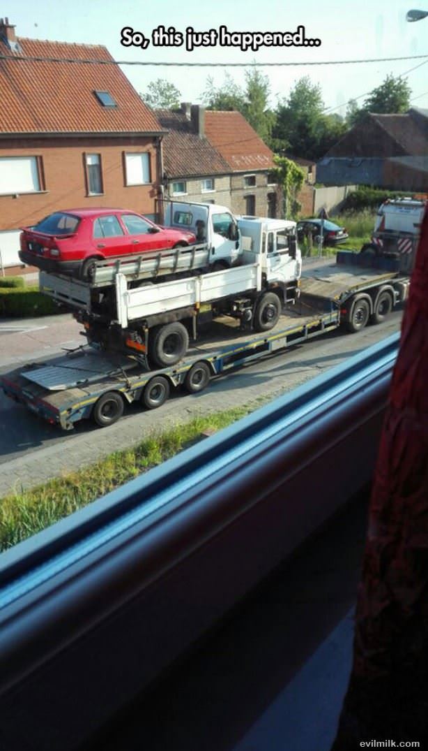 Funny Truck Carrying Car Tow