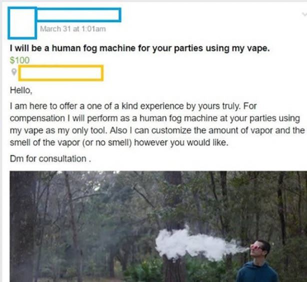 Human Fog Machine