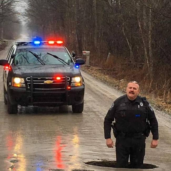 Just A Real Pothole In Michigan