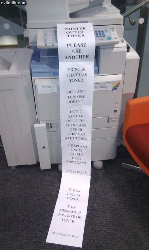 Please Use Another Printer