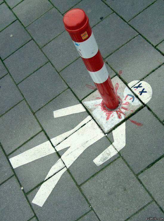 Sidewalk Pole Art