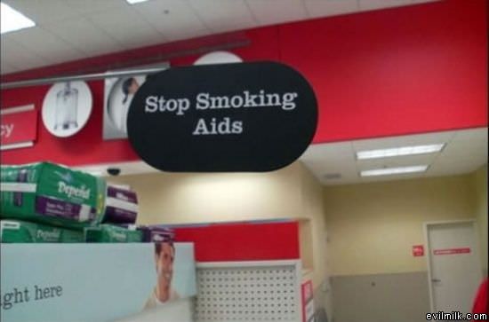 Stop Smoking Aids Sign