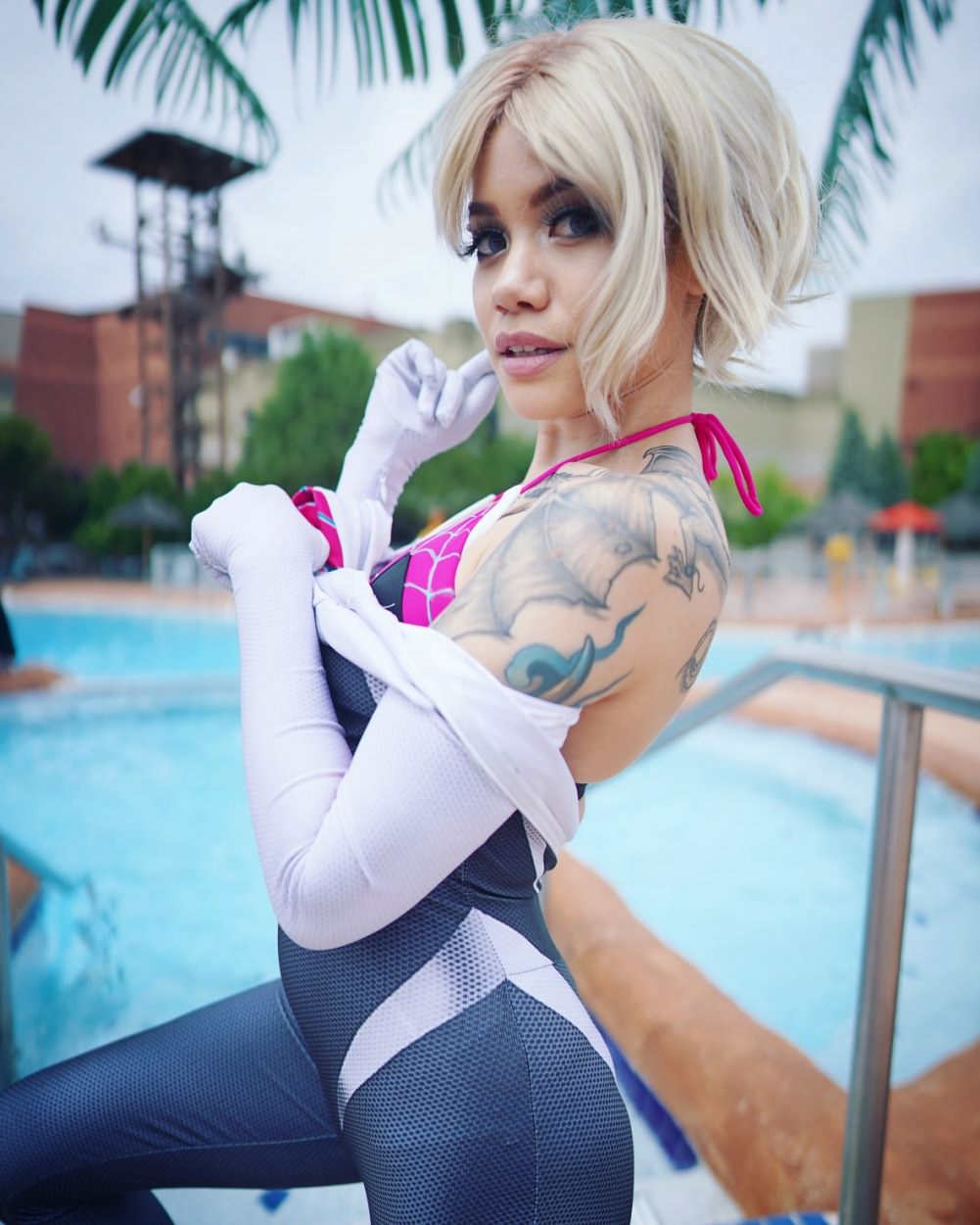  Spider Gwen at the Pool by ElrecaCosplay