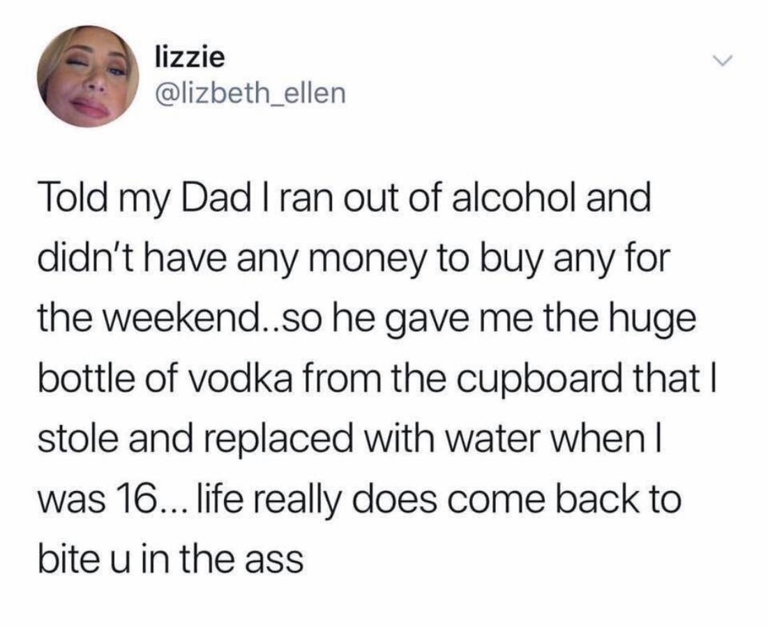 Thank you alcohol