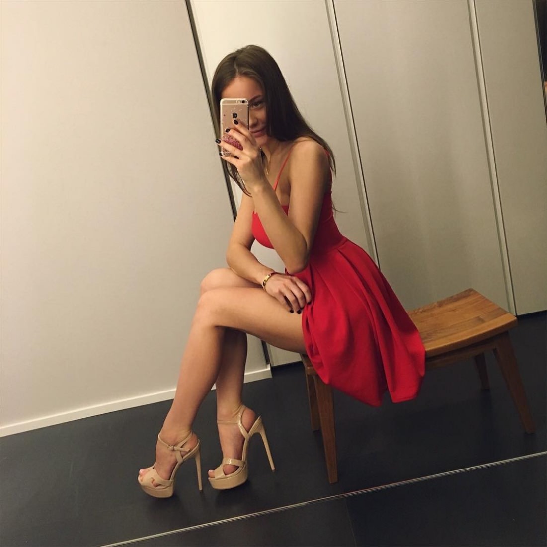 Red party dress