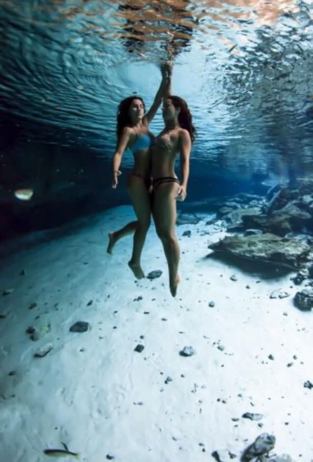 under water