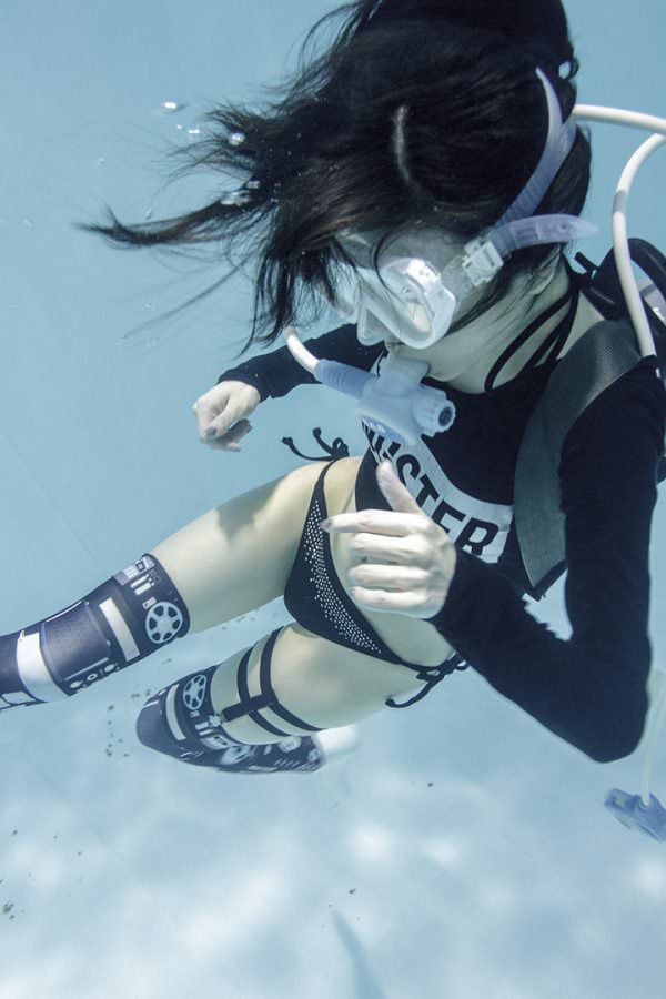 under water