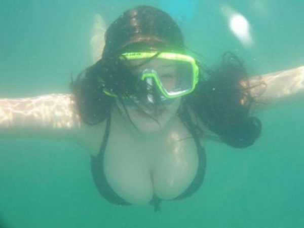 under water