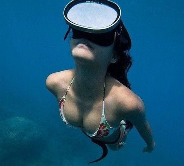 under water