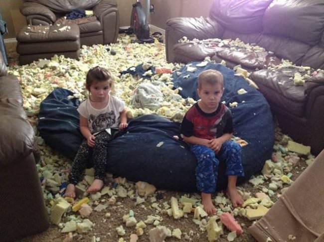 Kids making a little mess