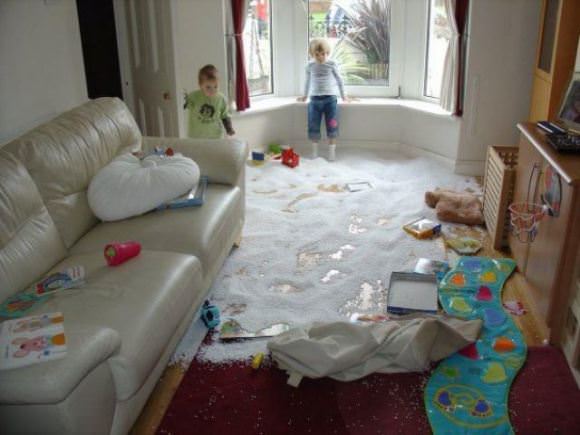 kids making a mess