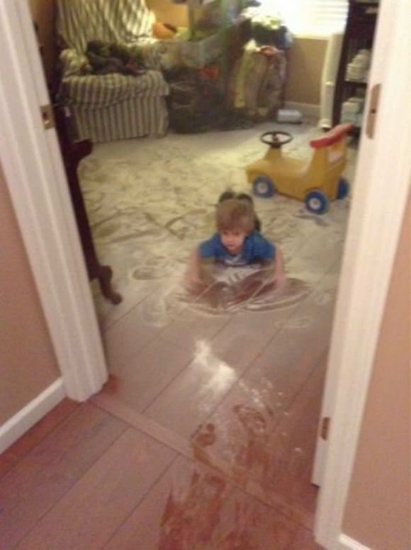 kids making a mess