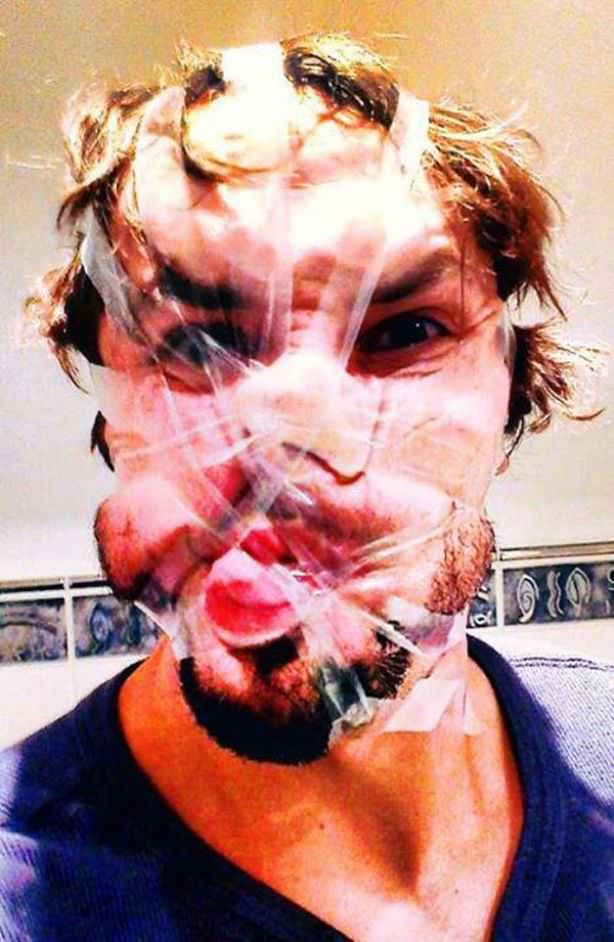 scotch tape selfies