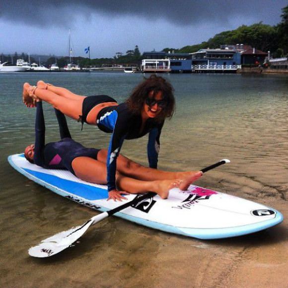 surfboard yoga