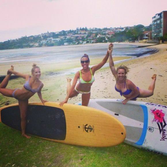 surfboard yoga