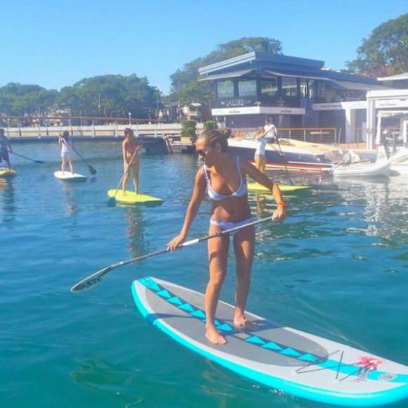 surfboard yoga