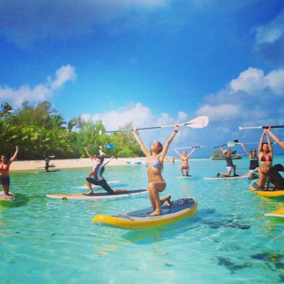 surfboard yoga