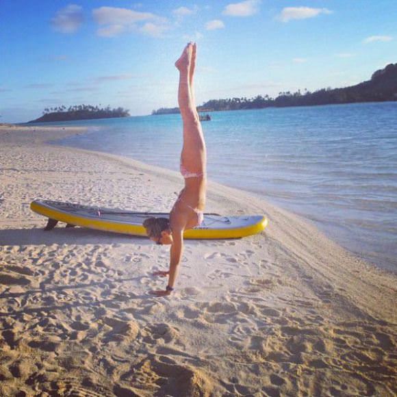 surfboard yoga