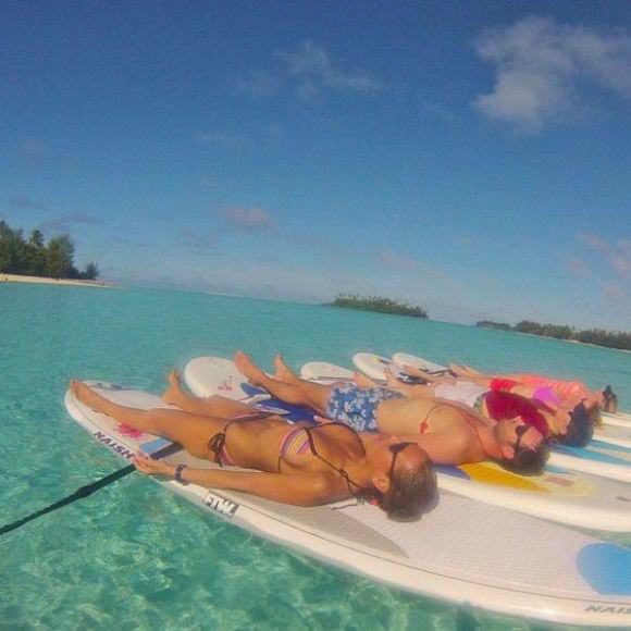 surfboard yoga