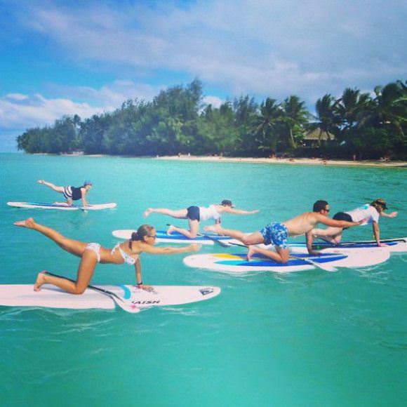 surfboard yoga