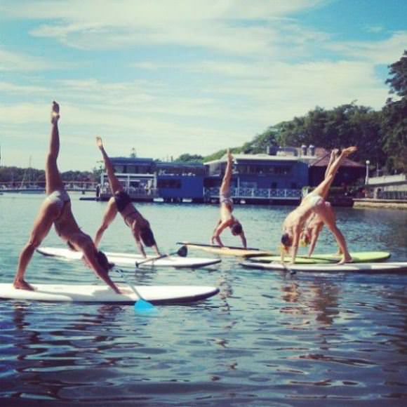 surfboard yoga