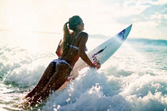 surfing girls