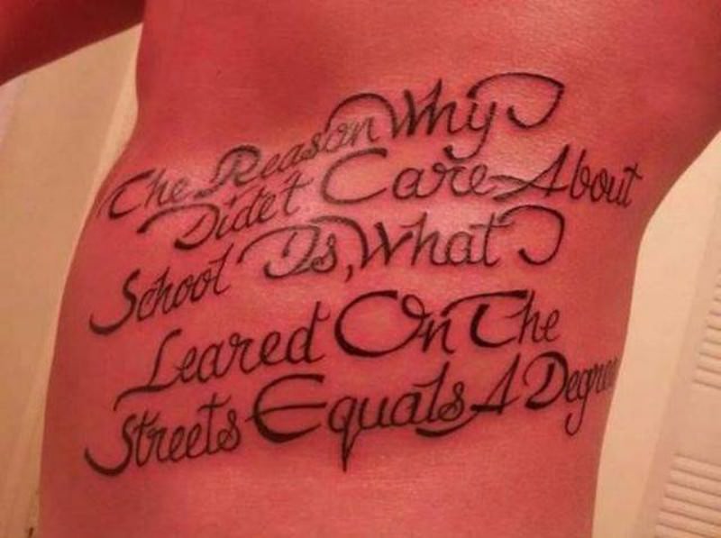 You suck at tattoos