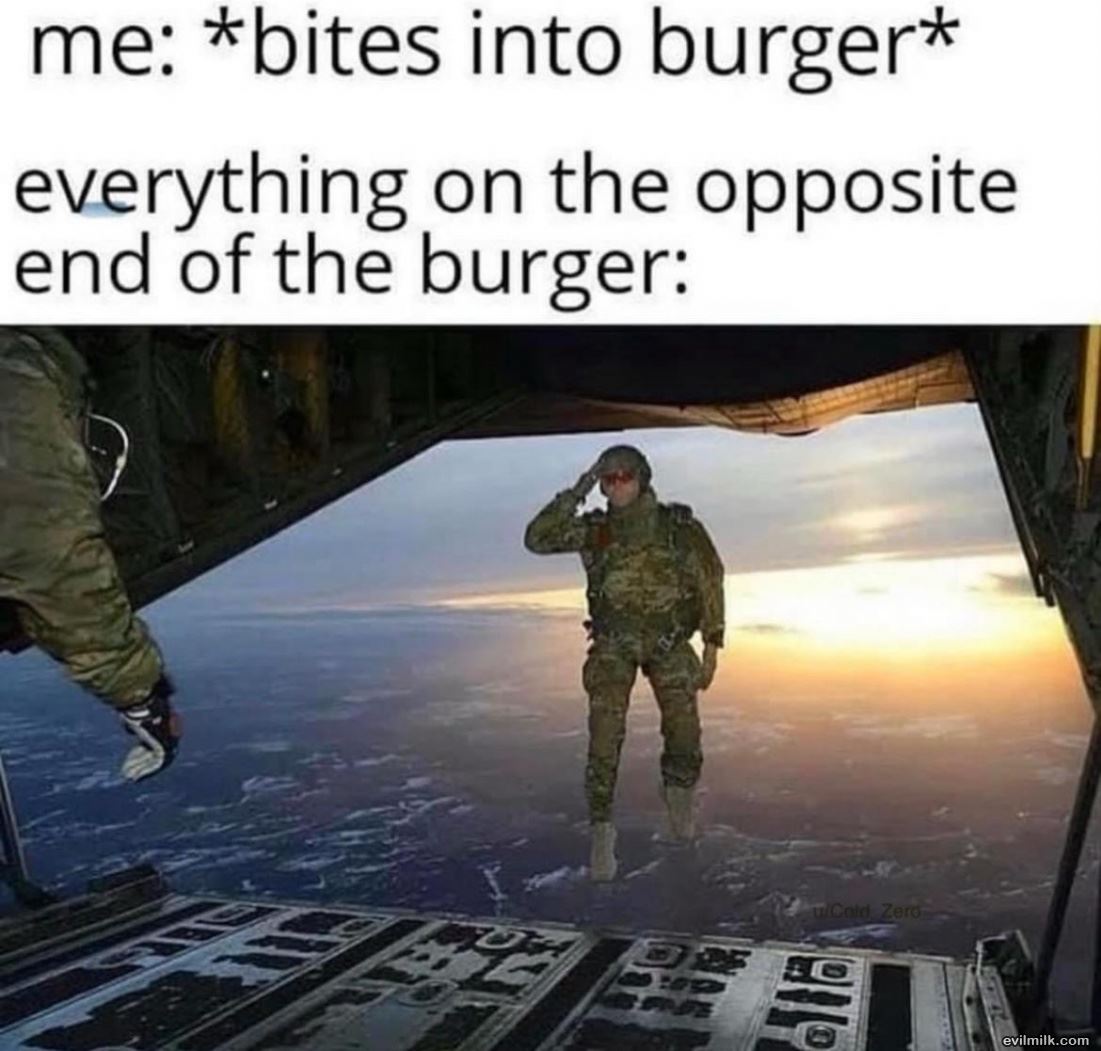 Bites Into Burger