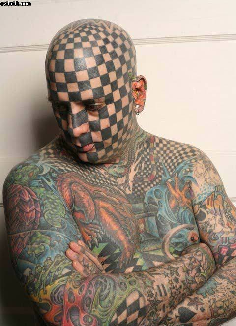 Checkered Tattoo Moron