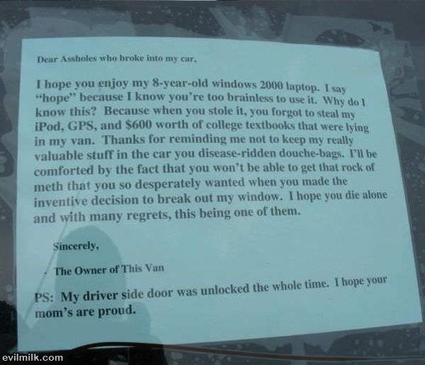 Dear Assholes