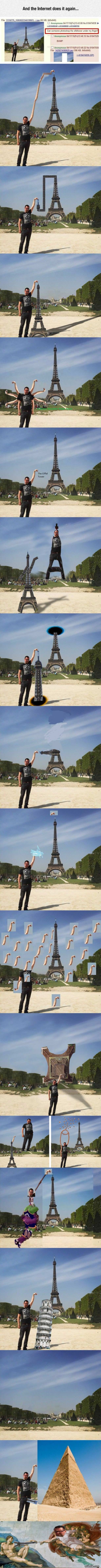 Eiffel Tower Tourist Photoshop