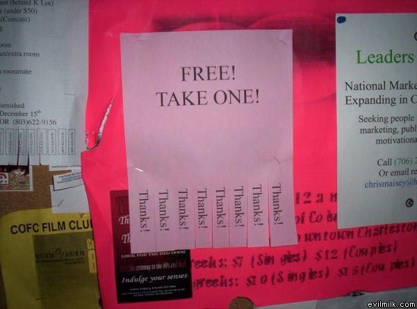 Free Take One Of These