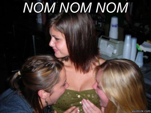 Girls Nomming Away