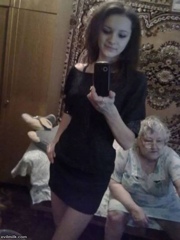 Grandma Photobomb