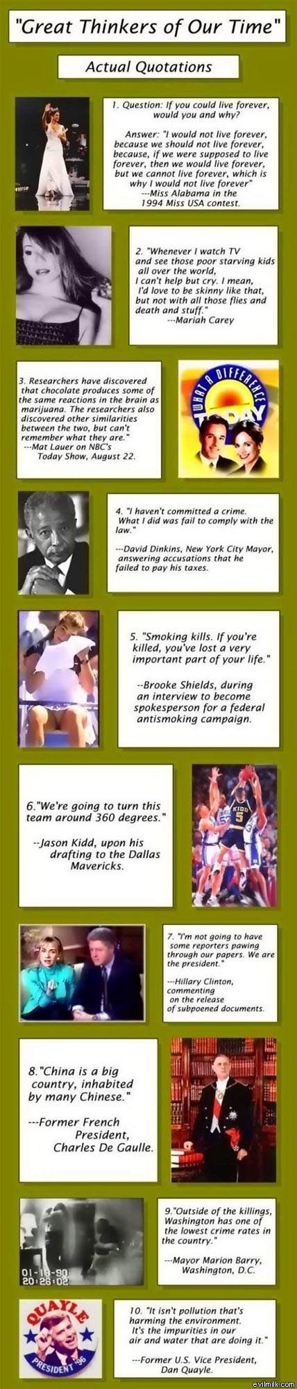 Great Thinkers Of Our Time