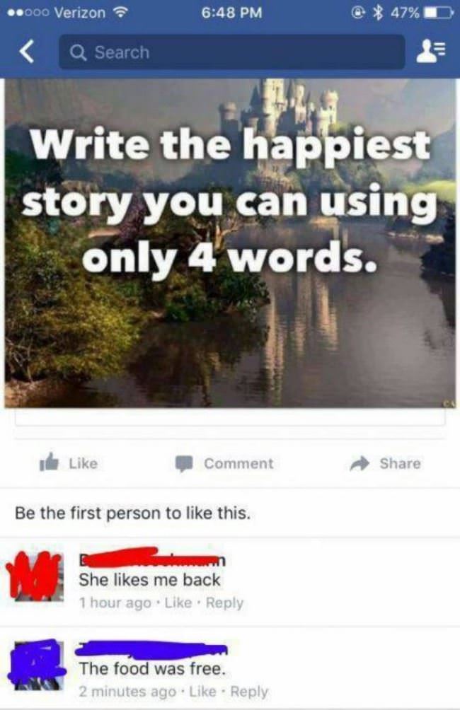 Happiest Story In 4 Words