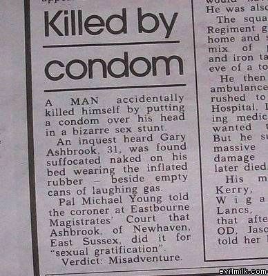 Man Killed By Condom