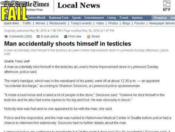 Man Shoots Himself