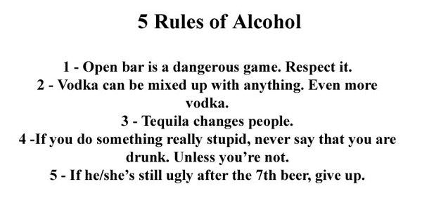 Rules Of Alcohol