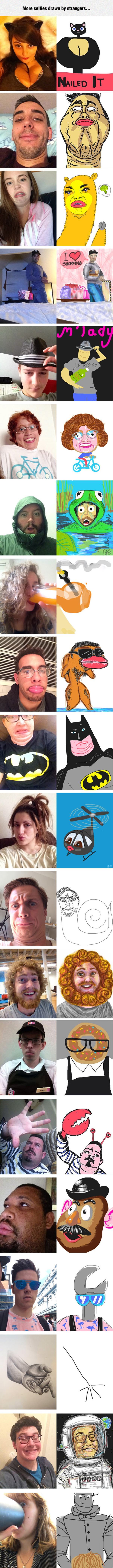 Selfies Drawn By Strangers