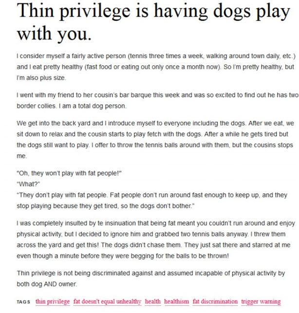 Thin Privilege Is A Thing I Guess