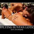 Applying Suntan Lotion