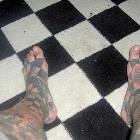 Checkered Feet Tattoo