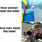 Cleaning The Toilet