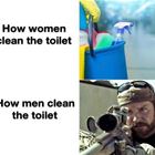 Cleaning The Toilet