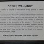 Copier Warning